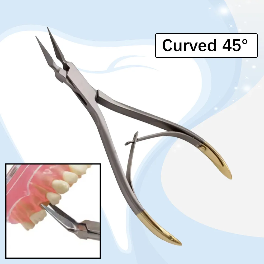 Curved Dental Pliers for Minimally Invasive Tooth Extraction Residual Root Forceps Surgical Tweezers