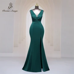 luxury dress Deep V neck soft satin evening dresses for women party dresses Bridesmaid dress formal occasion dress prom dresses