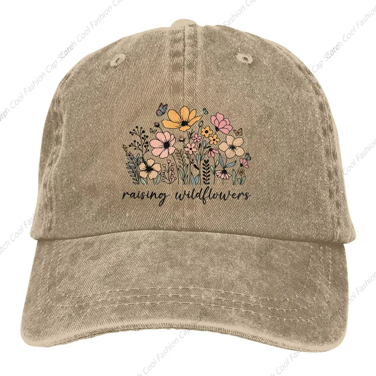 

Retro Wildflower Baseball Cap for Men Women Vintage Trucker Denim Hat Washed Cotton Fashion Unisex Adjustable Sports