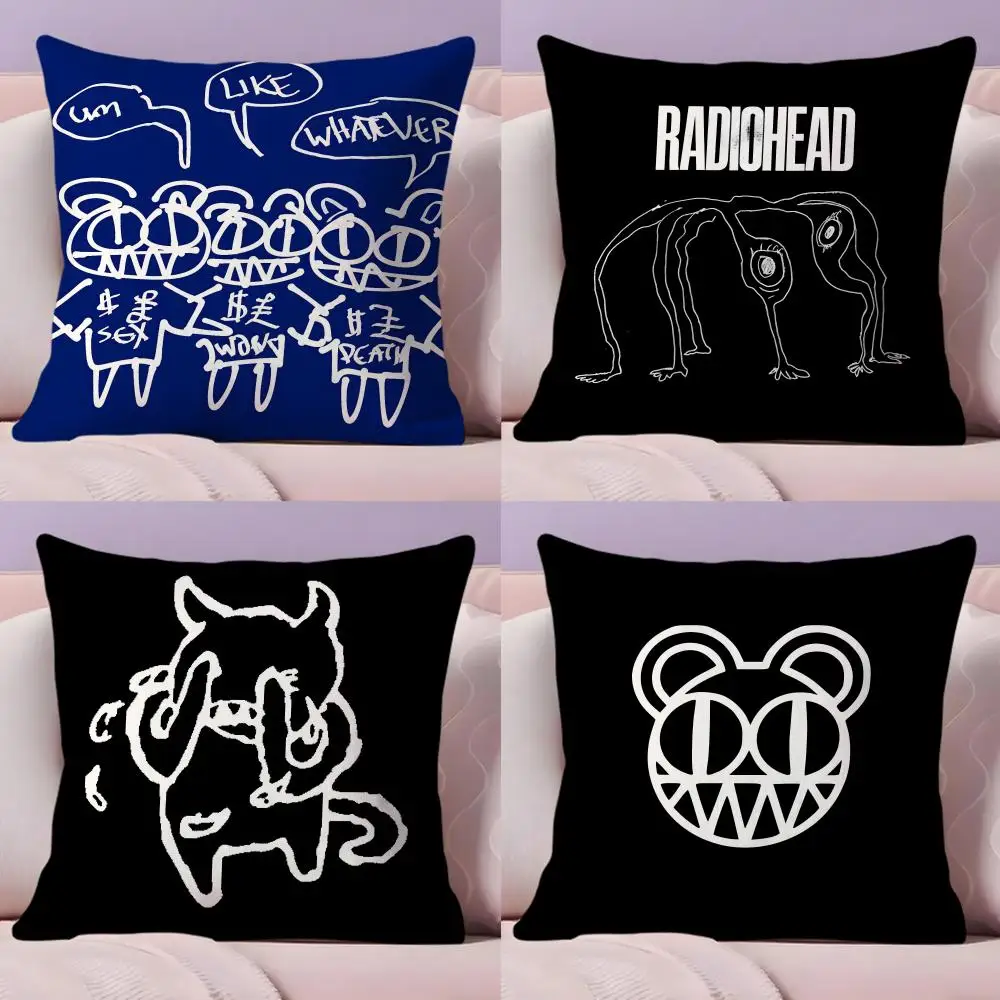 B-British Band RadioheadS Cushion Cover Plush Fabric Soft Double-Sided Printed Sofa Warm Winter Home Gift Pillow Cover