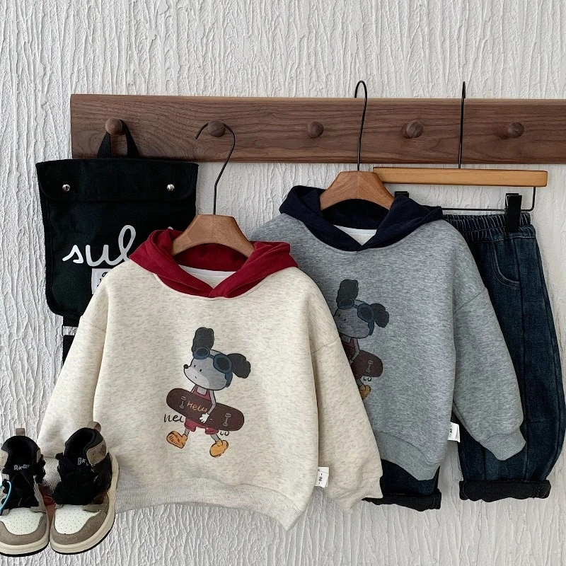 

Boys Hoodies 2025 Autumn Winter Long-sleeved Sweater for Kids Cartoon Children Sweatshirts Toddler Pullovers Baby Girls Outfits