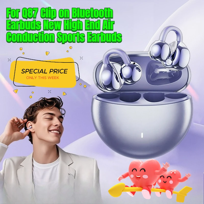 

For Q87 Clip on Bluetooth Earbuds New High End Air Conduction Sports Earbuds with Non in Ear Design and High Value Appearance