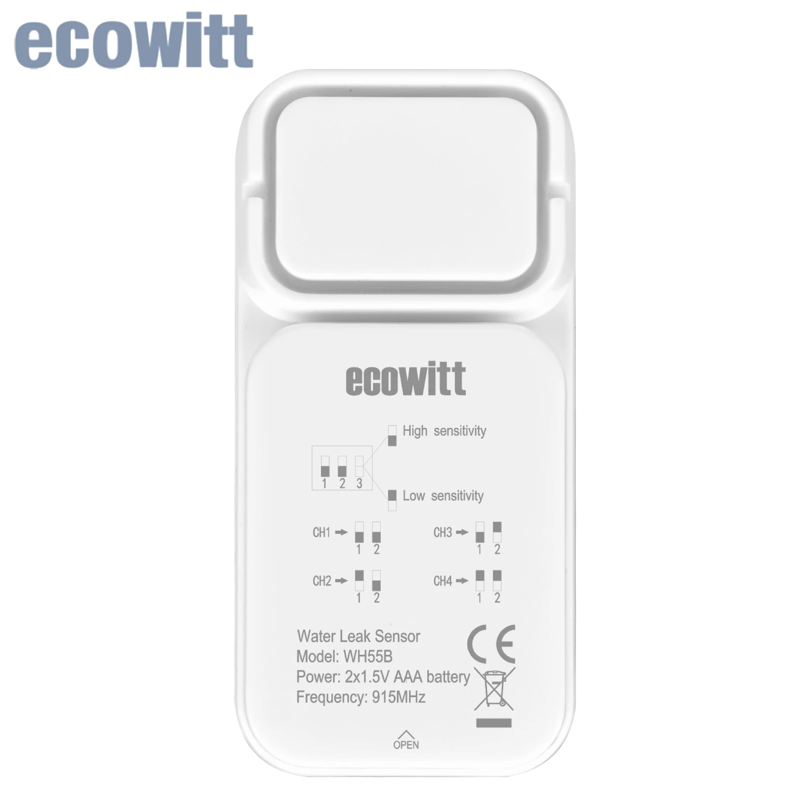 Ecowitt-wireless Water Leak Detection Sensor Multi-channel Alarme de Áudio Alto Apenas Acessórios Não Pode Ser Usado Sozinho Wh55