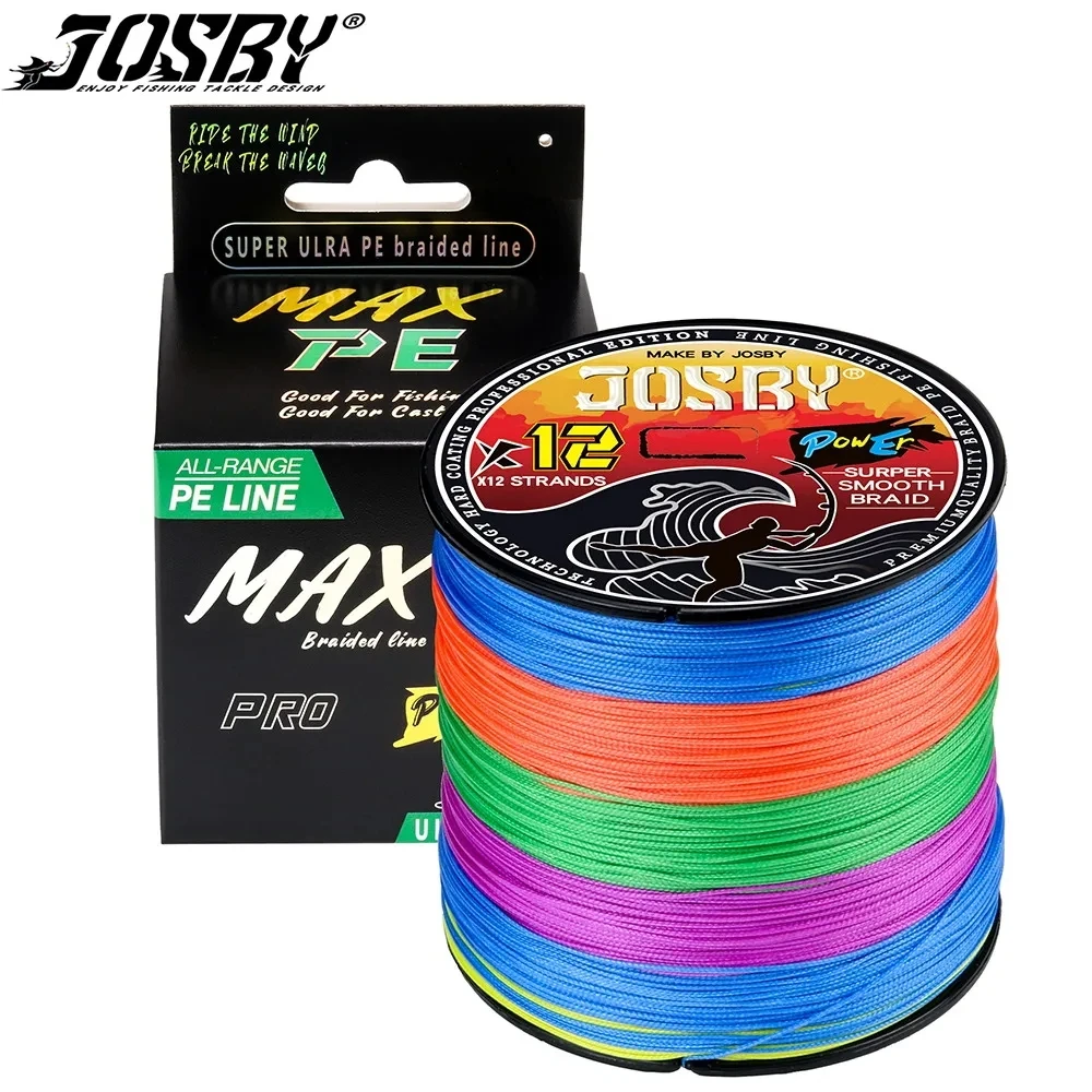 

JOSBY X9/X12 Braided Fishing Line 500M 300M 100M Multifilament Saltwater PE Carp Wire MultiColor Japan Super Strong Equipment