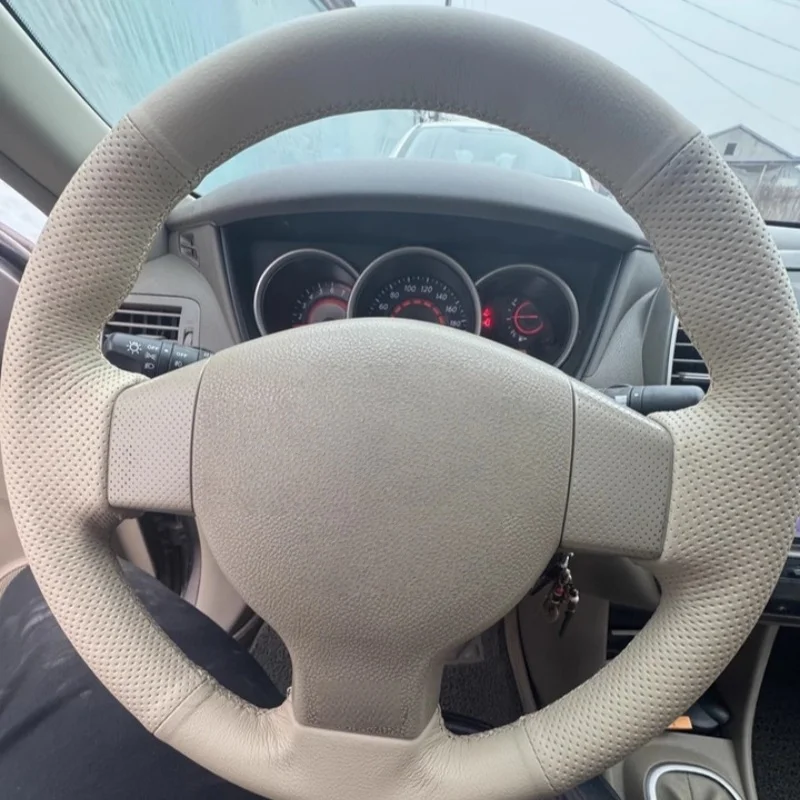 

Hand-Sewn Microfiber Leather Car Steering Wheel Tiida Sylphy Cube Junyue Accessories Steering Wheel Cover For Nissan Livina