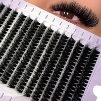 HBZGTLAD 14 Rows 5D Fluffy Cluster Lashes 60D/80D/100D Thick Eyelash D/DD Curl 9-16mm Mix Individual Lashes DIY Lash Extensions