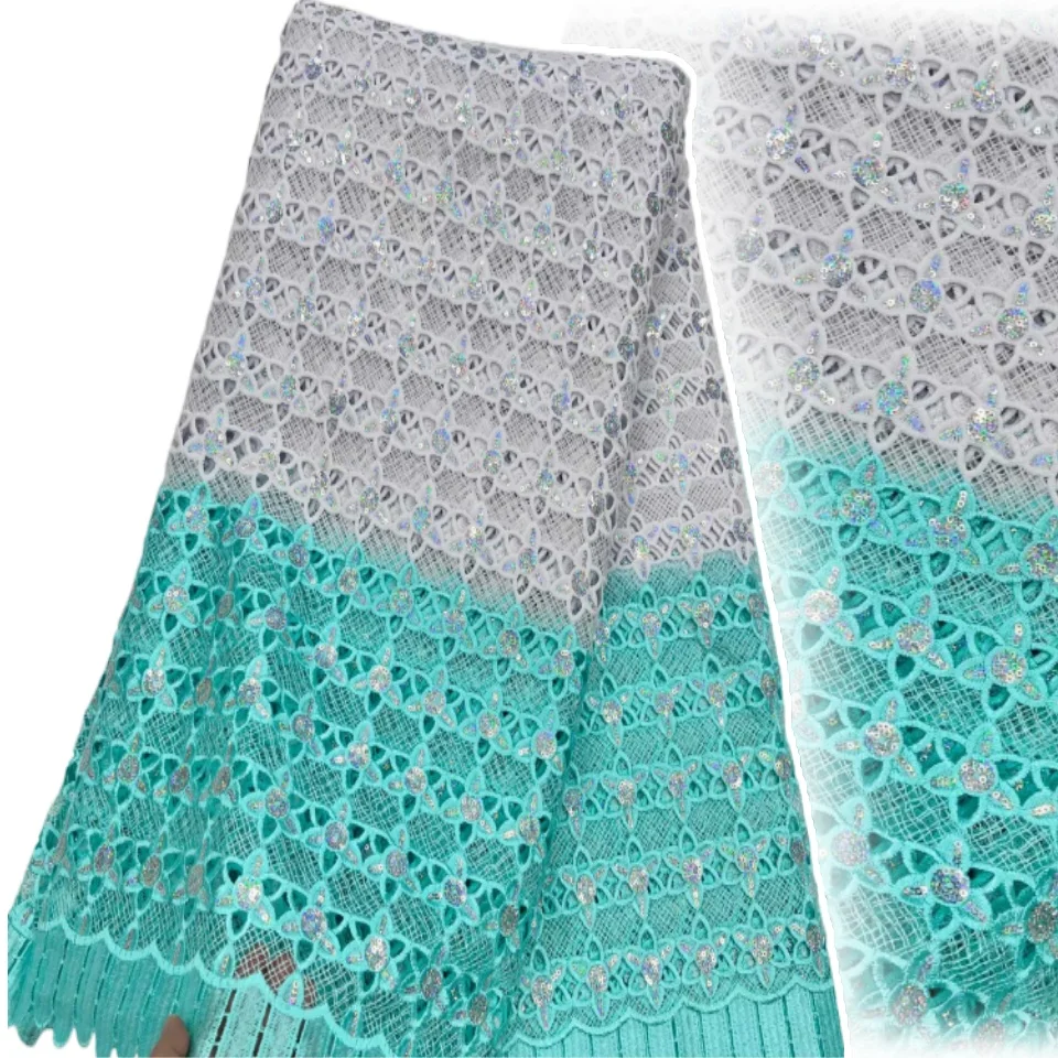 

Африканский гипюровый шнур, кружевная ткань с блестками, 2024, высококачественный нигерийский гипюровый шнур, кружево для шитья свадебного платья CC1754