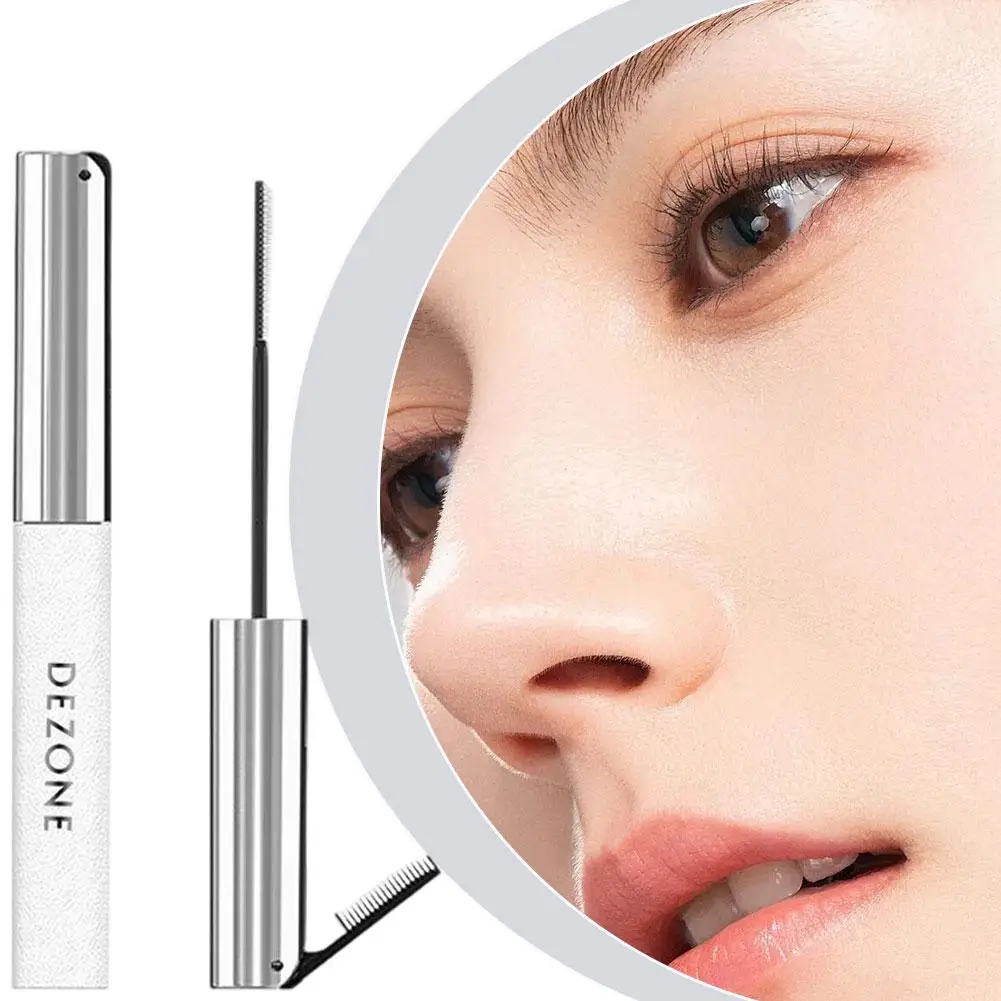 Rímel de fibra de seda de longa duração, à prova d'água, fino, enrolado, alongamento, estiramento, preto, maquiagem, cosméticos