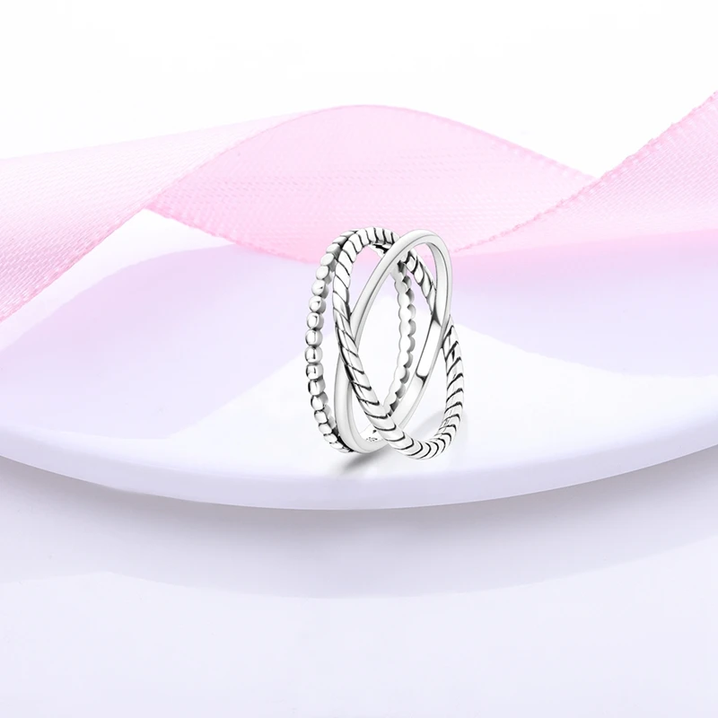 Women's 925 Sterling Silver Stackable Infinite Zircon Ring