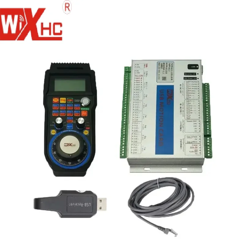 WIXHC MACH3 Ethernet CNC Control Board MKX-ET 3 4 6 Axis Motion Controller with WHB04B-4 Wireless Handwheel for Router Machine