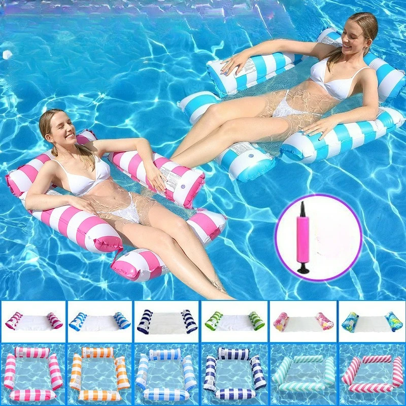 

New Water Hammock Recliner Inflatable Floating Swimming Mattress Sea Swim Ring Swimming Pool Party Toy Recliner Swimming