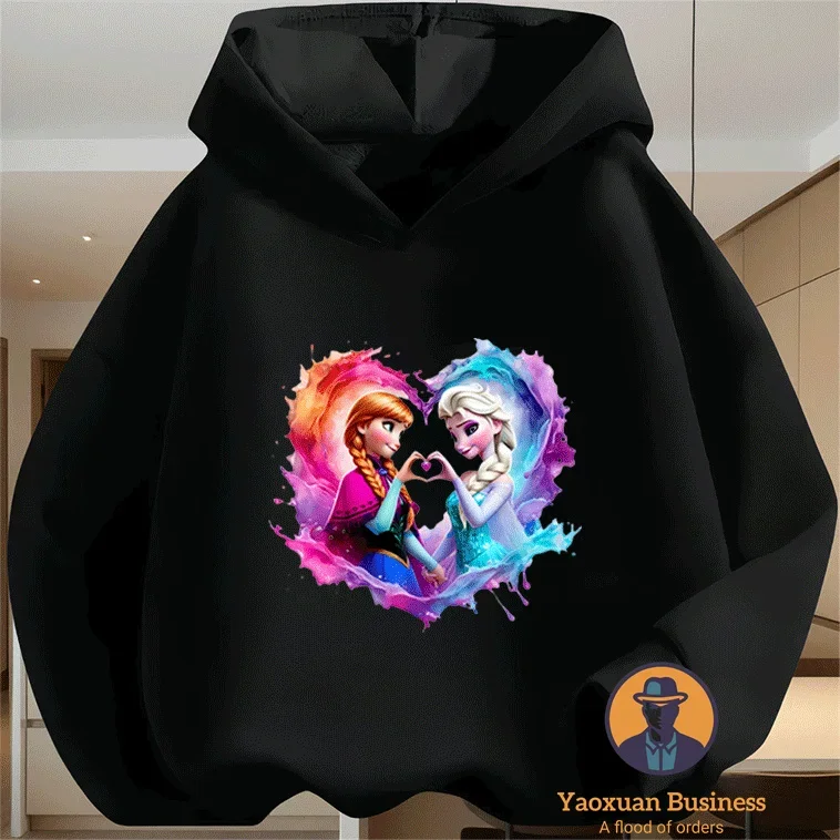 

Popular Disney Elsa Boys Girls Hoodie Cute Cartoon Print Windproof Warm Autumn Winter Stylish