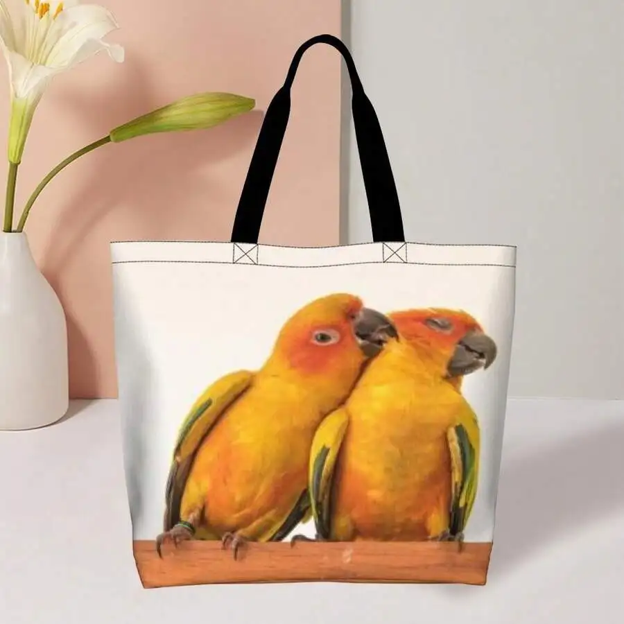 

Sun Conure Parrot Print Tote Bag Casual Shoulder Bag For Women Men