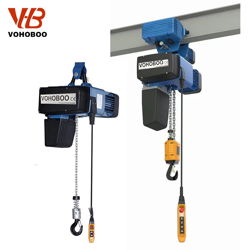 Metal Electric Chain Hoist for Industrial Use High Efficiency Motor Compact Body 0.5-2 Ton Load Capacity