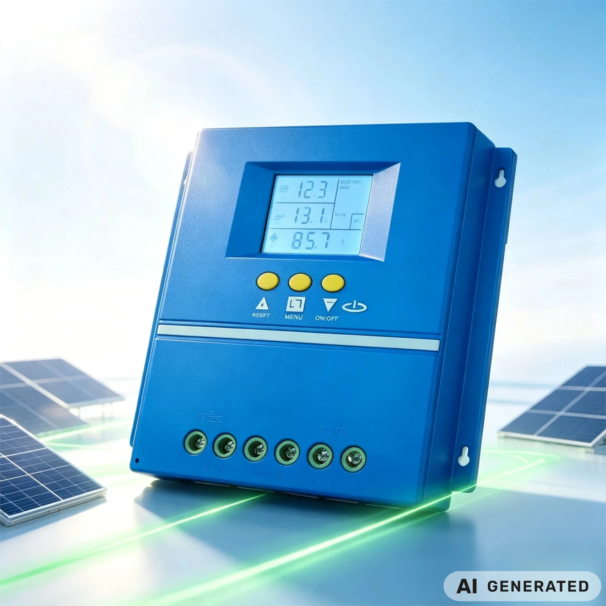 MPPT Solar Charge Controller 12V 24V 36V 48V Auto Universal 60A 70A 80A 90A 100A Blue High Power Solar Panel Regulator