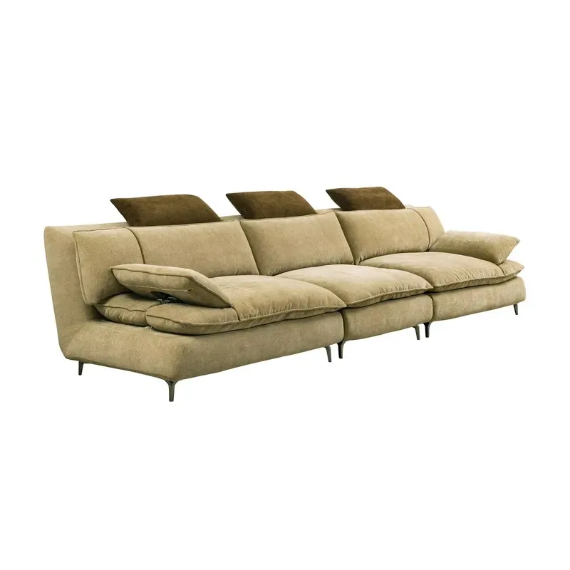 Customized MIHUA factory direct sales European luxury chenille fabric sofa, pine frame, carbon steel legs, suitable for