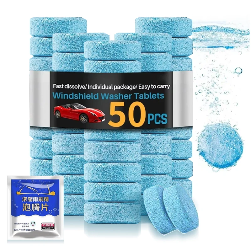 Car Windshield Glass Concentrated Washer Tablets Car Effervescent Washer Fluid Wiper Glass Solid Cleaning Tablets for Car Window