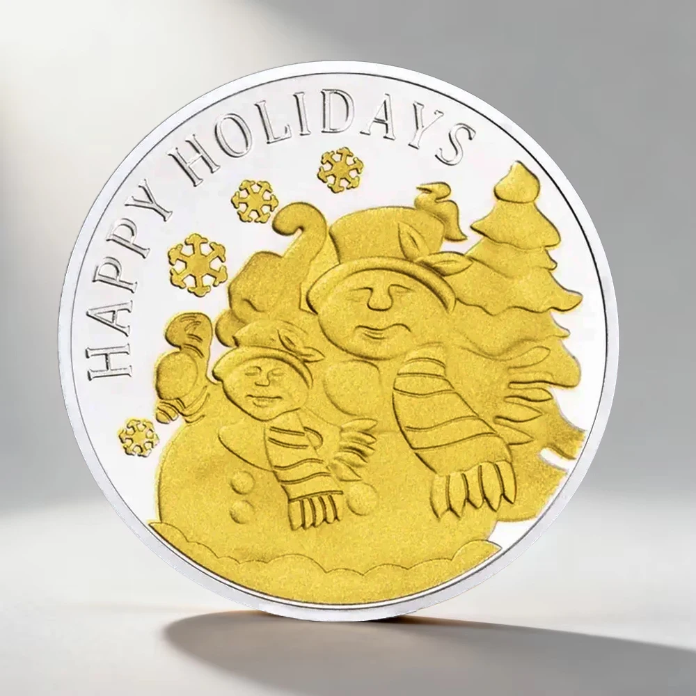 Merry Christmas Collection Coins Happy New Year Silvery Plated Souvenirs Coin Xmas Special Gift