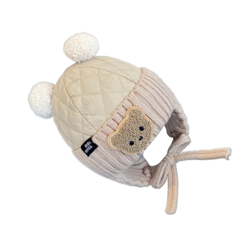 Soft & Warm Hat with Bear Ear Detail Trendy Infant Hat Suitable for Cold Weather