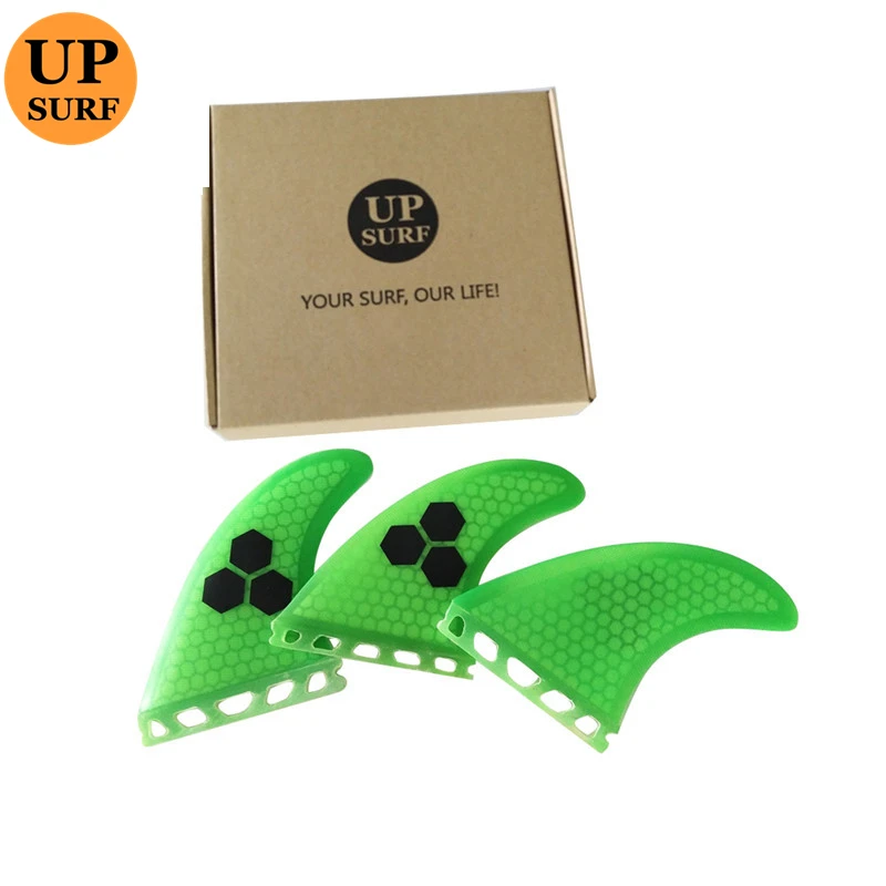 Surfing Board UPSURF FUTURE Fins G3 Surf Fin Green Color Fiberglass Honeycomb Surfboard Fin 3pcs per set Sup Board Accessories