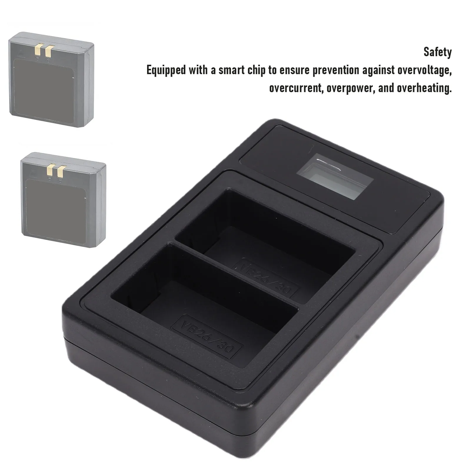 Charger for VB26 VB26B VB30 Battery 5Wx2 Camera Flash Dual Battery Fast Charger with Smart Display for V860III V100 V1Pro