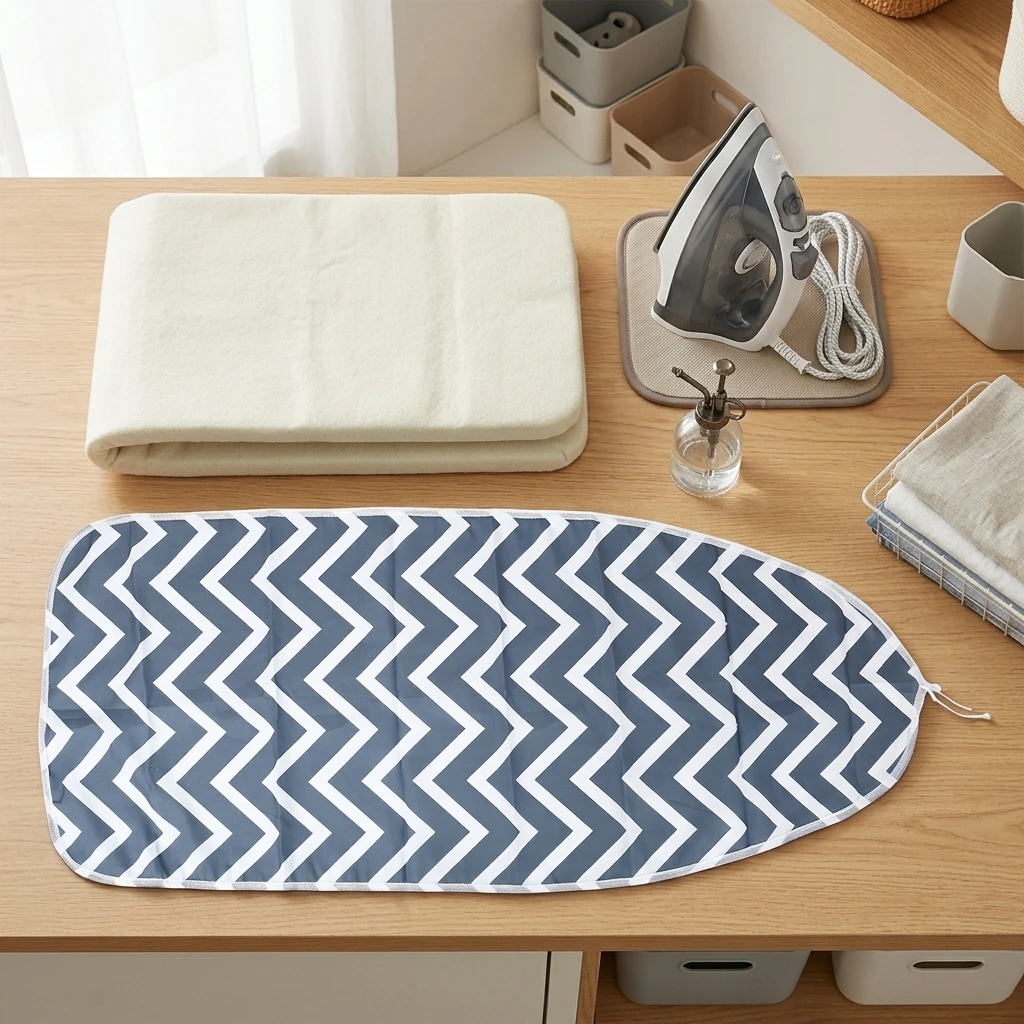 Ironing Board Cover Professional Heat Resistant for Homeowners Washable Polyester Padded Table Top Protector Durable Grey Local