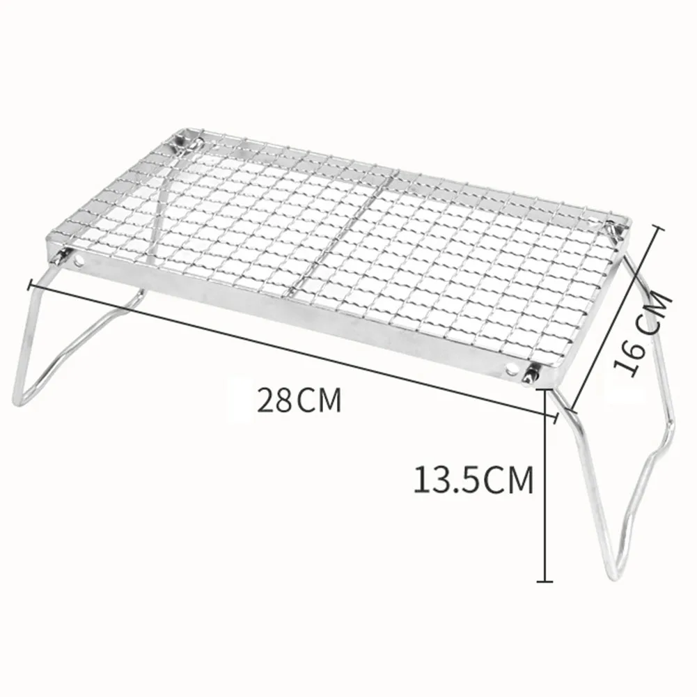 

Outdoor Camping Grill Folding Barbecue Grill Grid Stainless Steel BBQ Rack Net For Hiking Fishing Picnic Cookware BBQ Grill