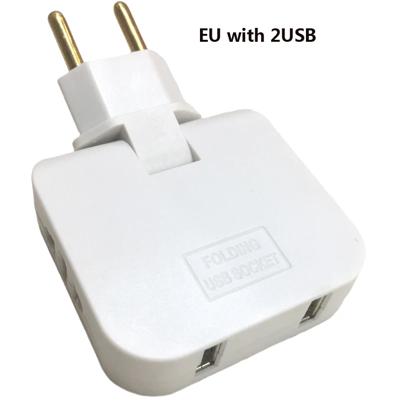2 USB EU Socket With ON/OFF Switch 16A 250V 4.8mm 2 Pin European Standard Expansion Socket Power RUS Extension Plug For Home