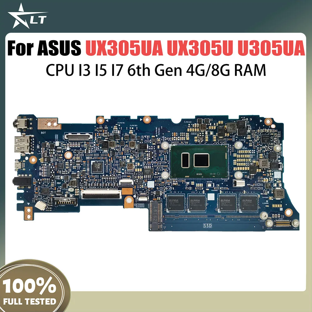 

UX305UA Mainboard For Asus ZenBook UX305U UX305UA U305U Laptop Motherboard With CPU i3 i5 i7 6th Gen 4G 8G-RAM Tested OK