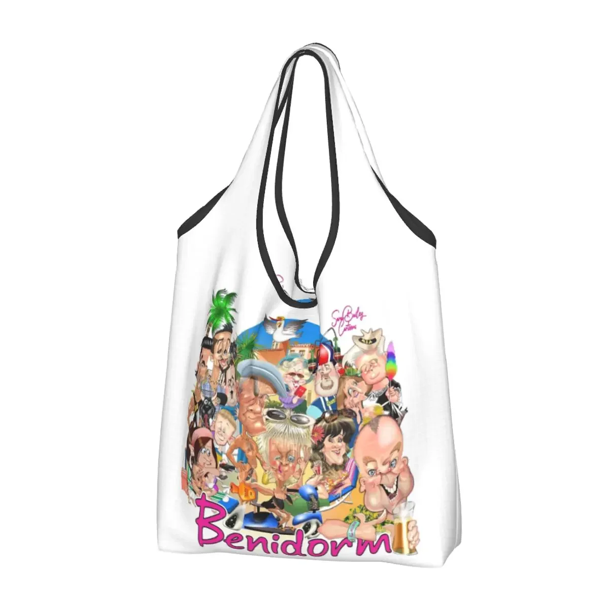 Benidorm! Portable Tote Shopping Bags Foldable Shopper Bag Grocery Handbag Shoulder Bag
