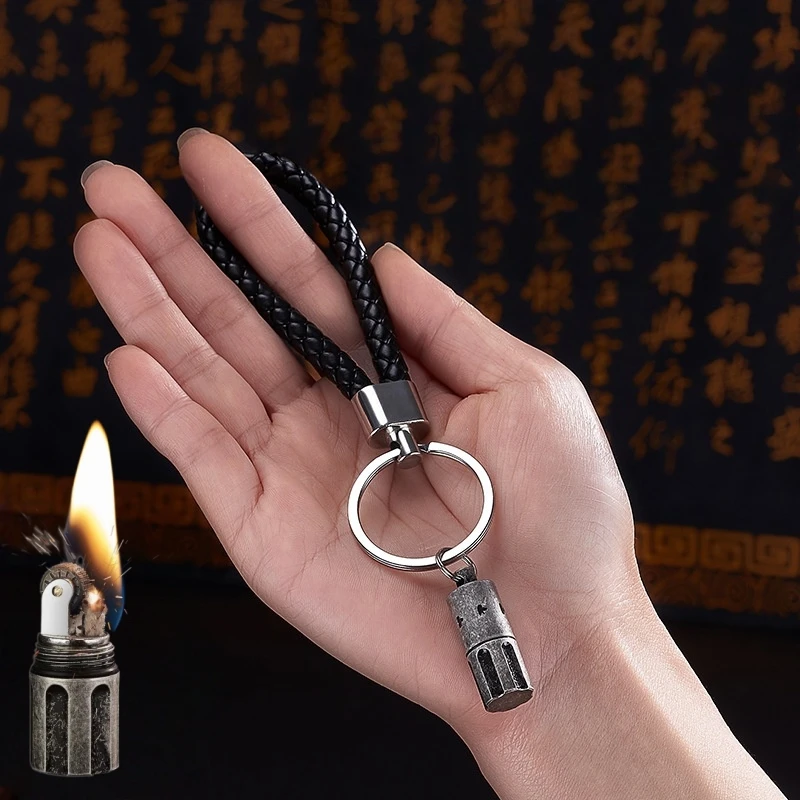 

Mini Retro Grinding Wheel Open Flame Lighter Compact Mini Exquisite Metal Lighter Portable Outdoor Small Tool Smoking Gift