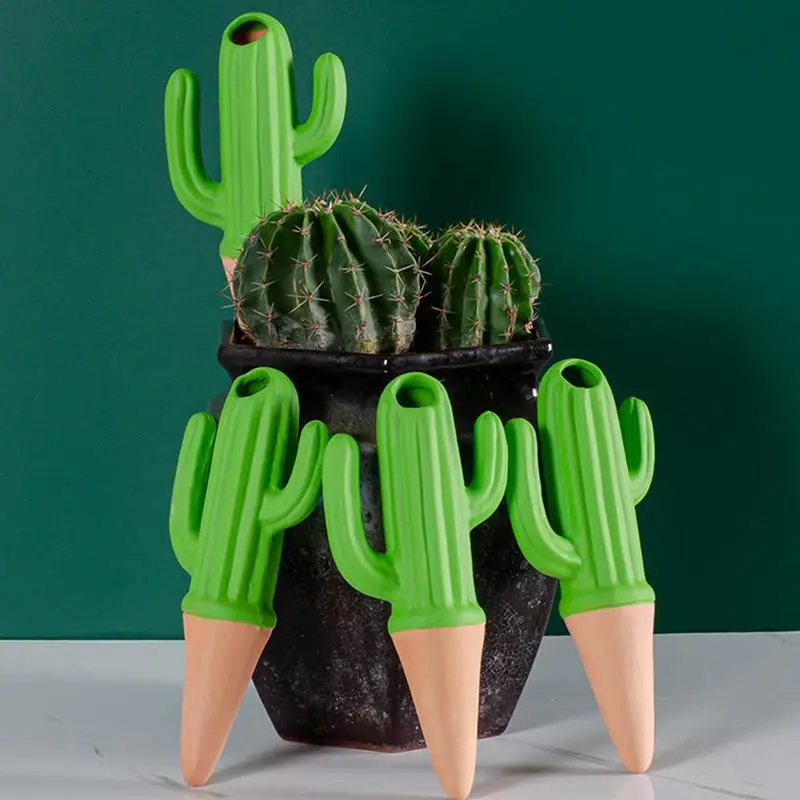 

Watering Spikes For Indoor Plants 4pcs Cactus Shaped Auto Watering Flowerpot Tool Indoor Outdoor Plant Care Stakes For Gardens