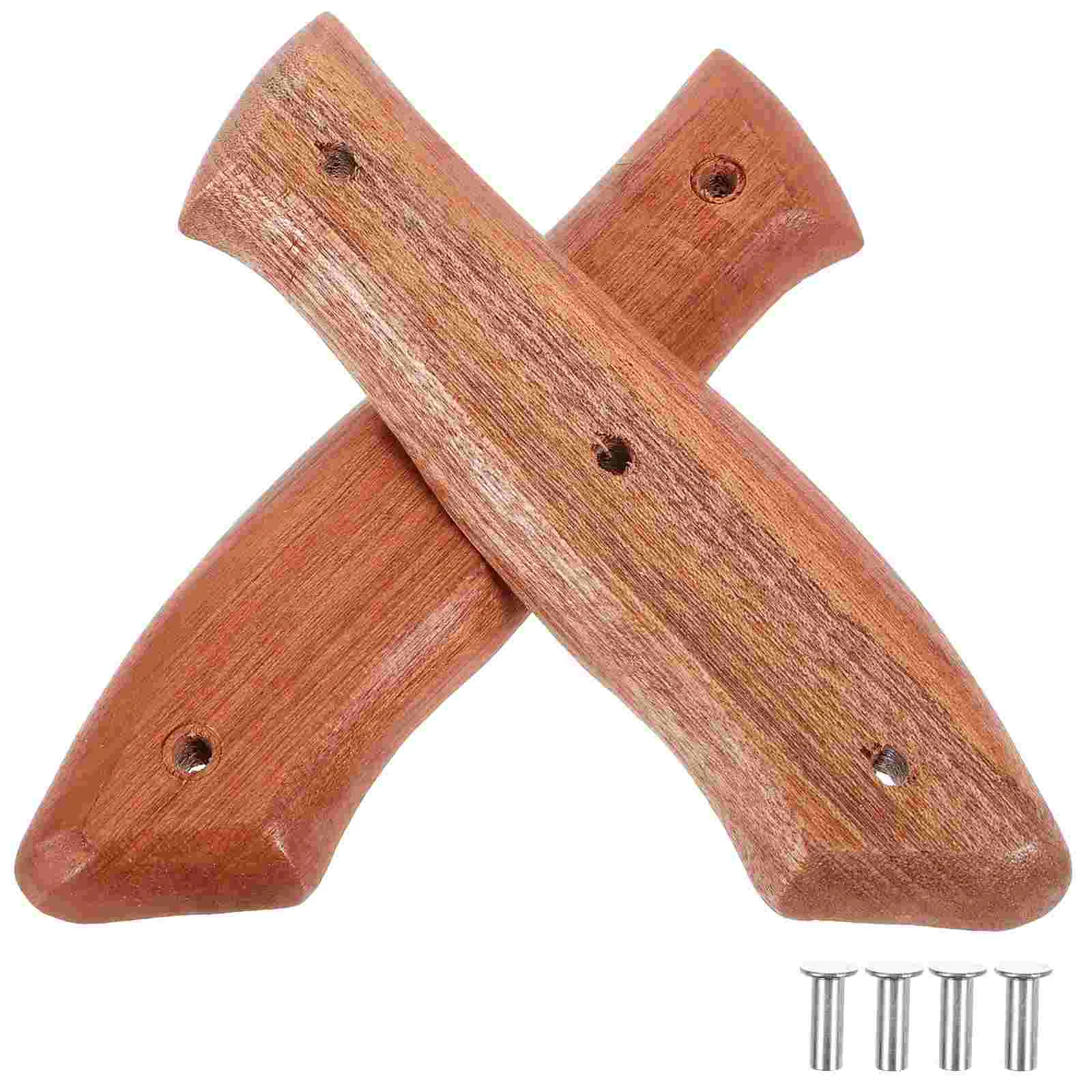 

2 Pcs Wooden Knife Handles for Repair Replacement Kitchen Handle Making Supplies Strong Simple Design
