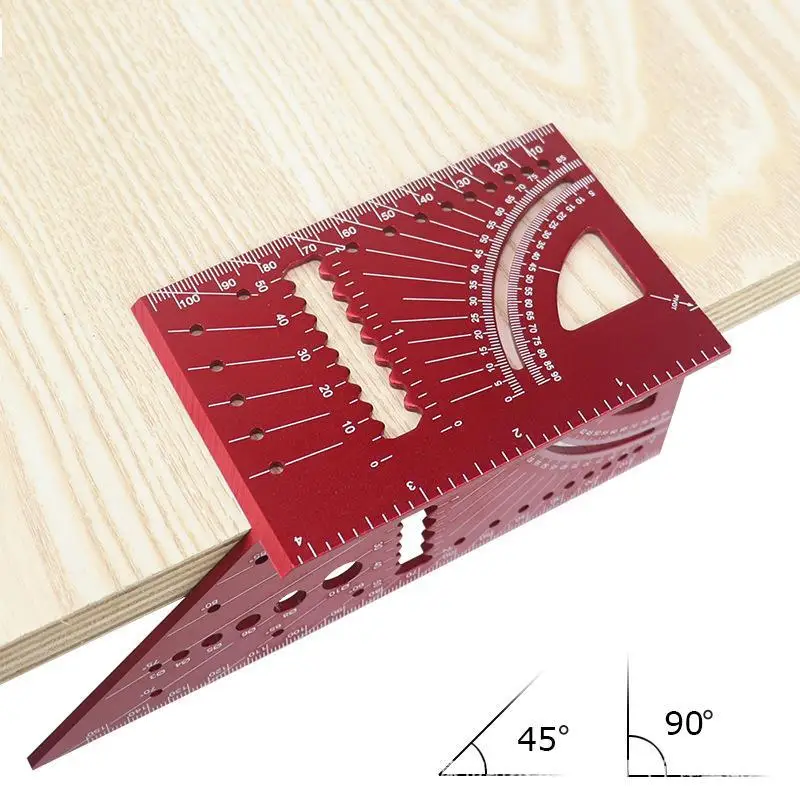 Multipurpose 3D Woodworking Positioning Ruler Angle Protractor Marking Gauge Punch Locator Carpenter Measuring Layout Accessory