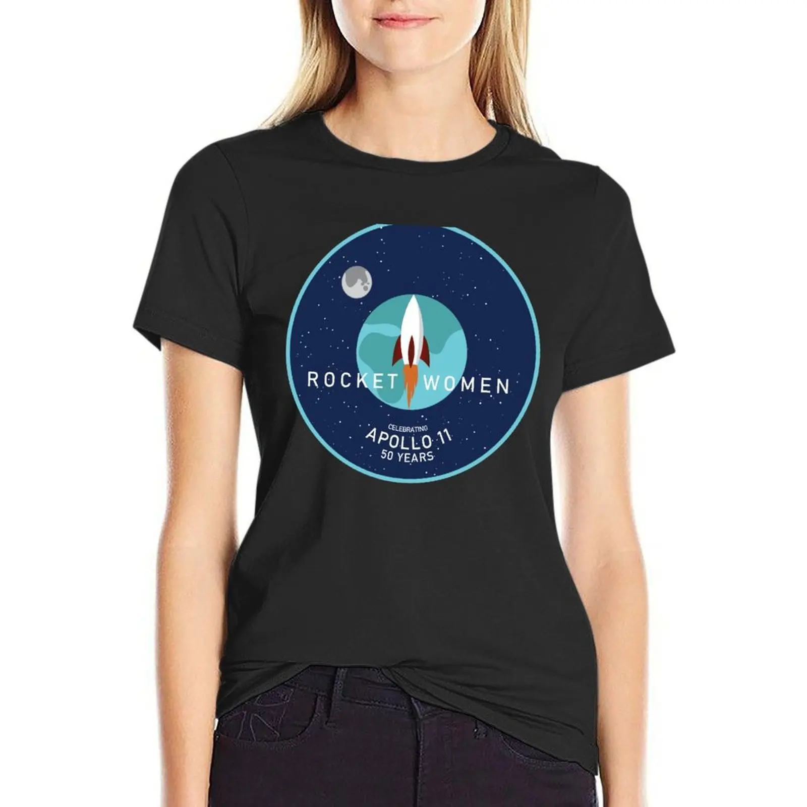 Rocket Women - Apollo 11 50th Anniversary Logo T-Shirt sweat vintage animal prinfor Women's clothing