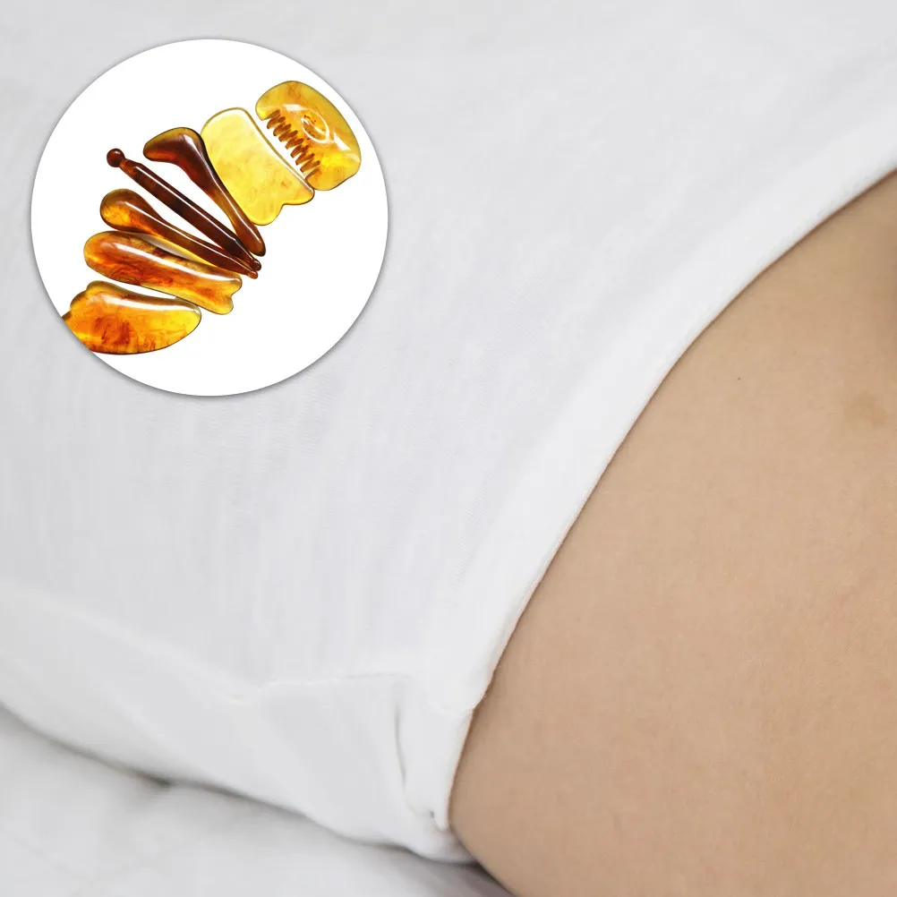 

7pcs Resin Scraping Stick Tool Facial Massage Beauty Stick Muscle Relief Body Scraping Plate Spa Care Tools Set