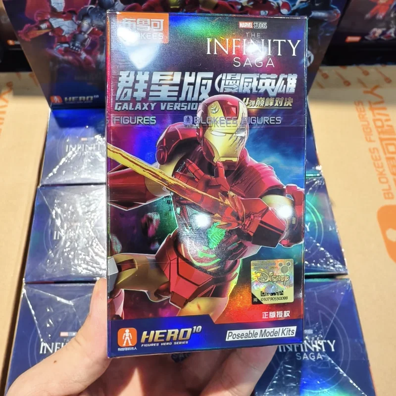 Figura Original Blokees, bloques de construcción, personas, héroes de Marvel, edición estrella, espectáculo máximo de 4. a generación, caja ciega de Iron Man, juguete