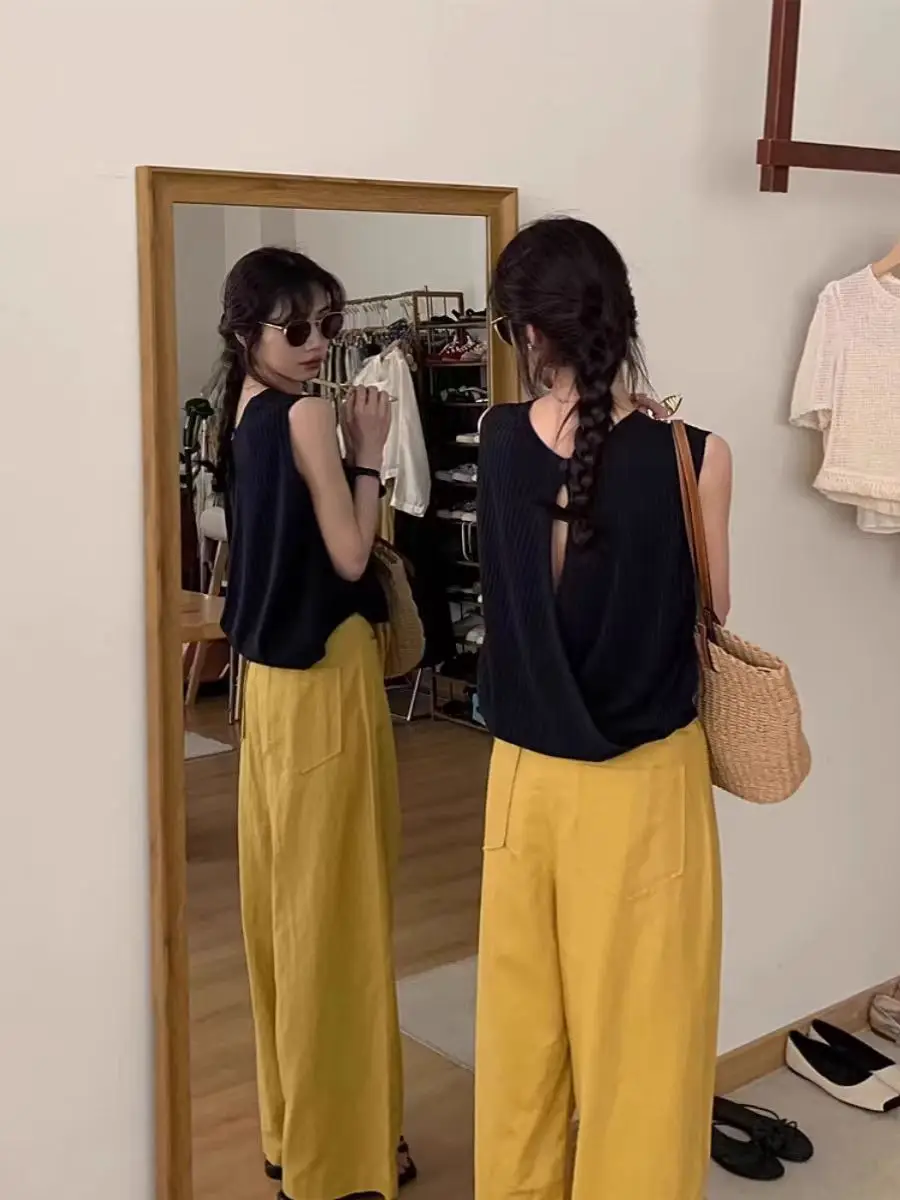 

Летний вязаный жилет, женская верхняя одежда, полый дизайн, футболка с крестом Ba Svel, дизайн Sensation, маленький топ из ледяного шелка