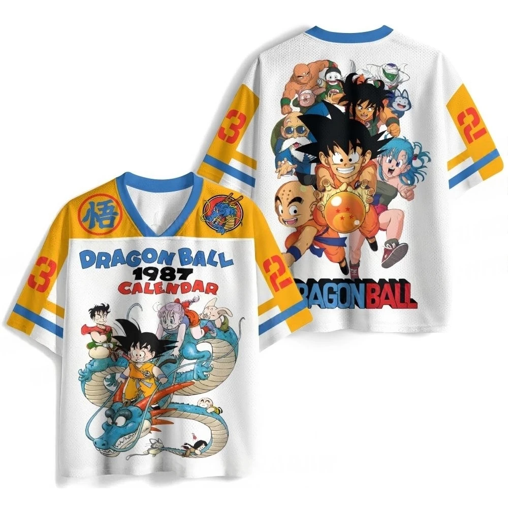 Classic Dragon Ball Retro Rugby Jersey Wukong Divine Dragon Multi Character 1987 Nostalgic Children's Mesh Short Sleeve
