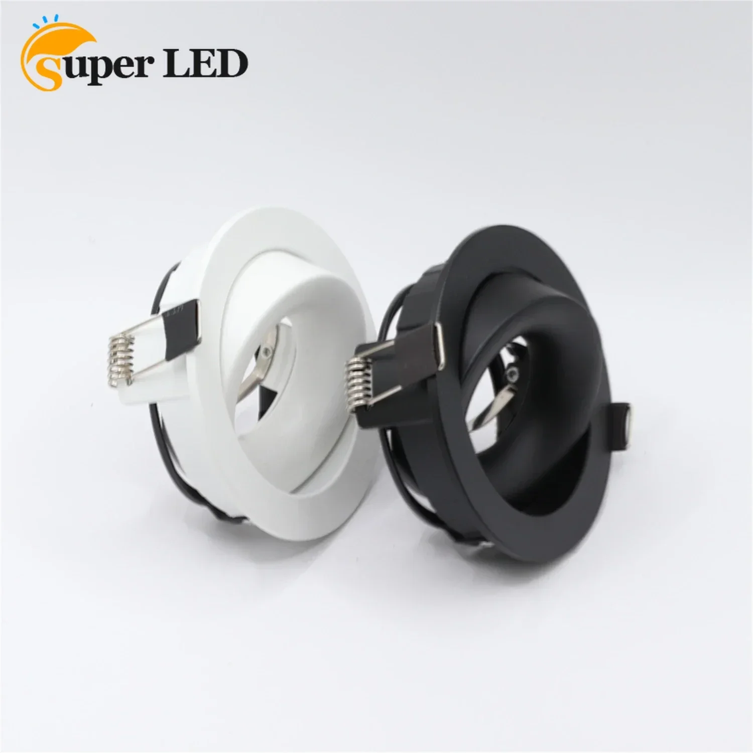 

JOYINLED Round Recessed Ceiling Downlight Mounting Zinc Alloy Frame MR16 GU10 Bulb Replaceable Lamp Holder Fitting Fixtures