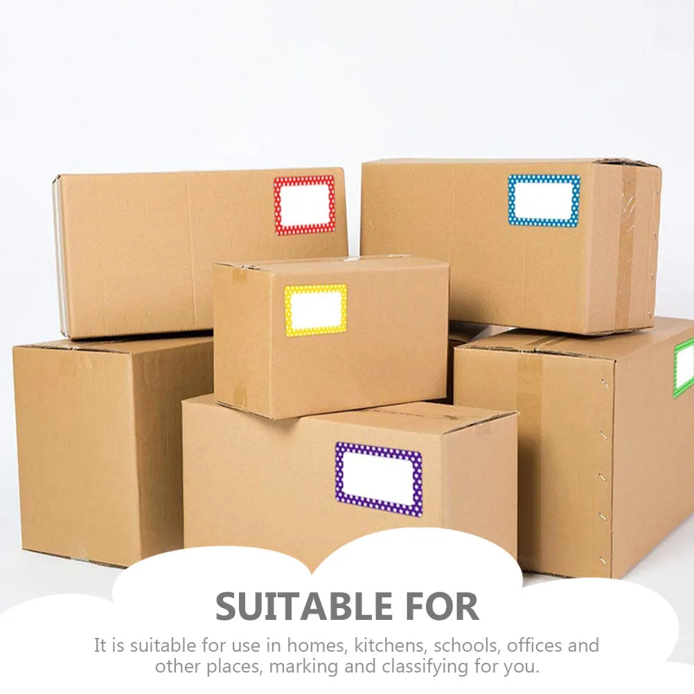 

1 Roll Colorful Name Tag Labels Self-Adhesive Sorting Tag Stickers Blank Labels for Kitchen Home Office School