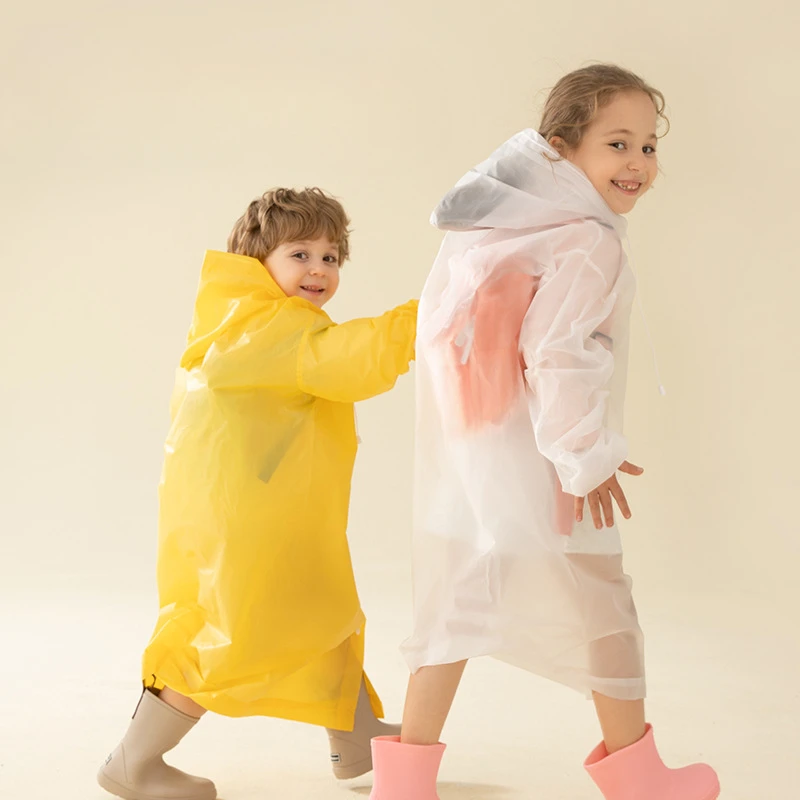 Thickened Raincoat for Children, Transparent Poncho, White, Primary School, Men and Women, Modern Simplicity, Spring Tour, New