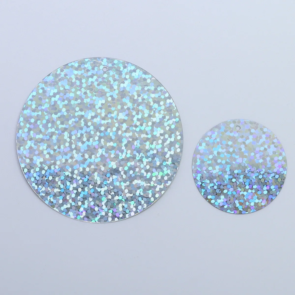 100g Approx 423/140pcs 29/50mm Round Shape with hole Loose Laser Sequins Sewing Wedding Craft Garments Decoration