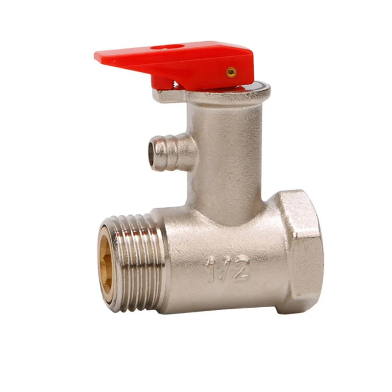 

10Pcs manufacturer brass nickel-plated water heater safety valve 0.8mpa water heater pressure relief valve