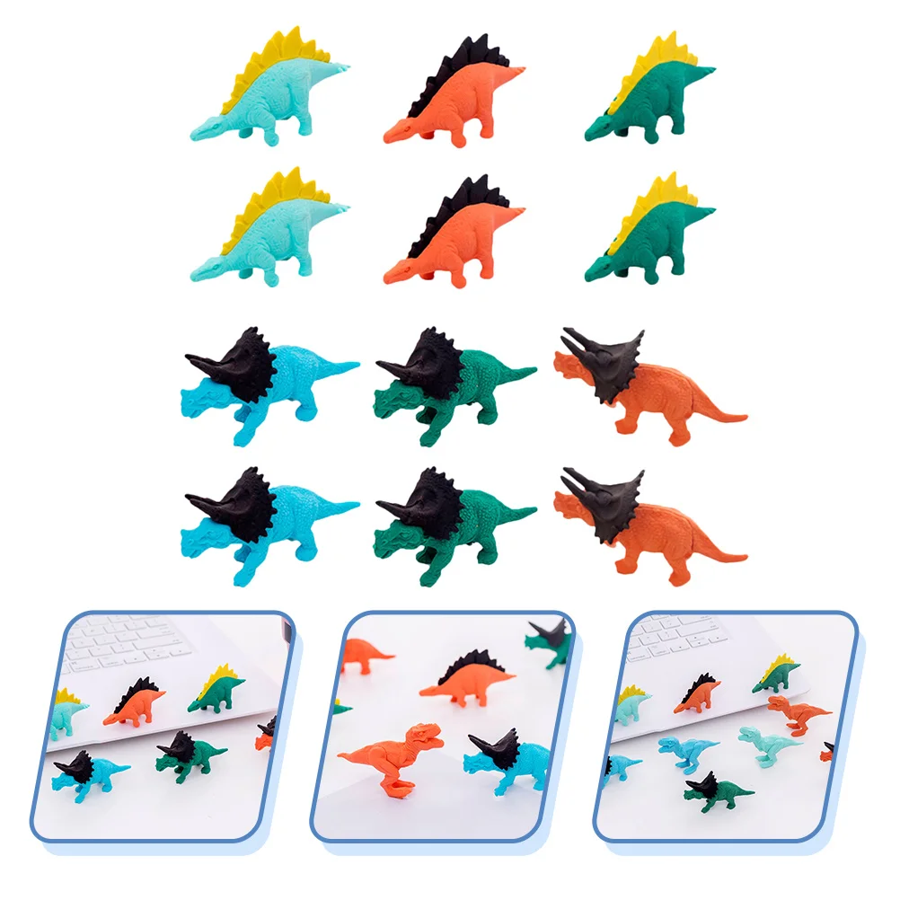 

16Pcs Dinosaur Erasers Kids Cartoon Stationery Effective Text Drafts Erasing for Cleaner Homework Cartoon Erasers