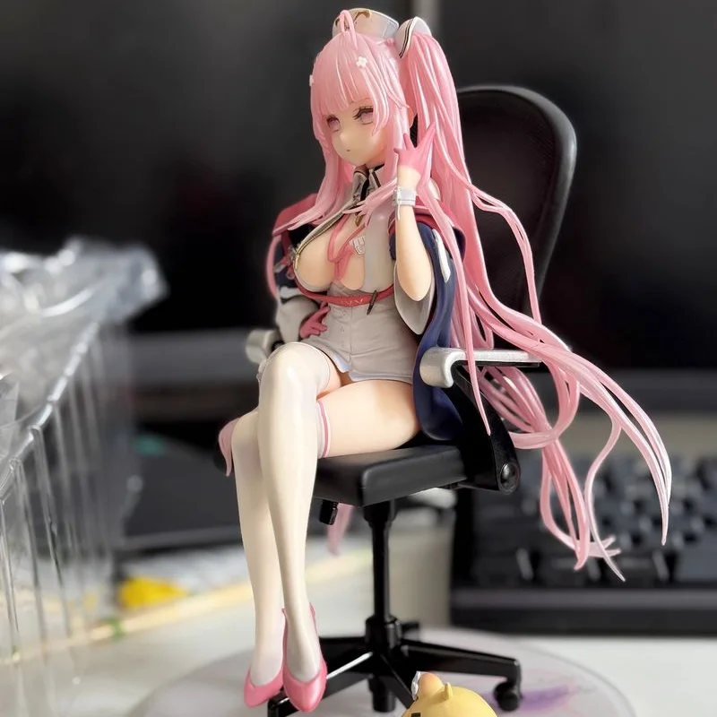 

21cm Azur Lane Perseus Nurse Ver. Seated Chair Pose Figure High Quality Anime Girl Model PC Case Decor Collectible Gift