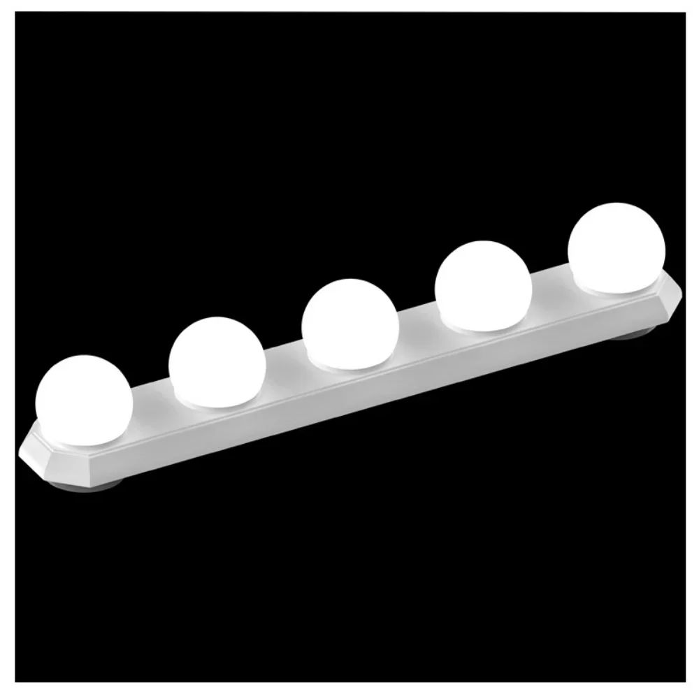 Durable Mirror Light LED USB Wall Lamp Kit 5 LED ABS Applying Bathroom Cool White for Makeup Mirror Light Mounting