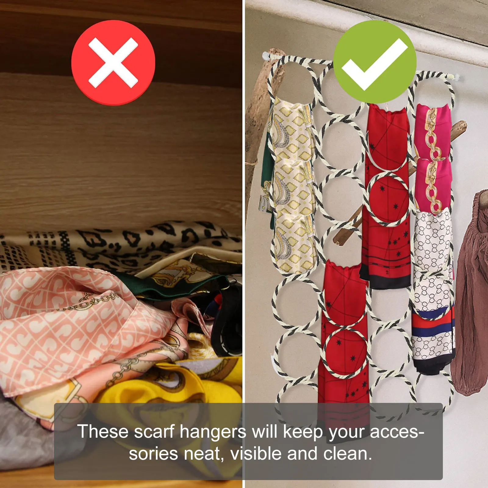 

1pc Scarf Hanger Ring Heavy Duty Metal Clothes Holding Ring For Scarves Ties Belts Storage Wardrobe Organizer Display Stand