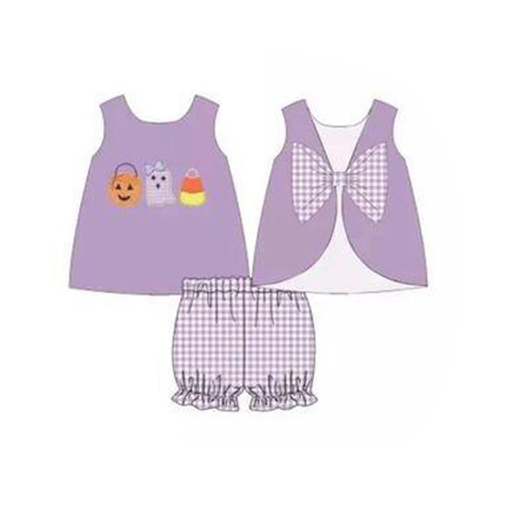 

Halloween Baby Boys and Girls Children's Clothing Summer Purple Suit Cute Siblings Suit Jumpsuit Crawling Suit Milk