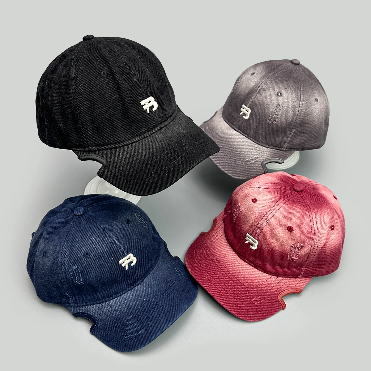 

Notch Gradient Embroidered B Letters Baseball Hats New Unisex Breathable Simple Sunshade Versatile Personal Fashion Peaked Caps